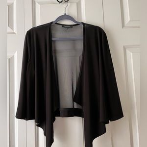 R&M Richards open drape shrug with sheer back.